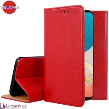 Telone grynos odos dėklas - raudonas (telefonams Samsung A53 5G) Telone grynos odos dėklas - raudonas (telefonams Samsung A53 5G)